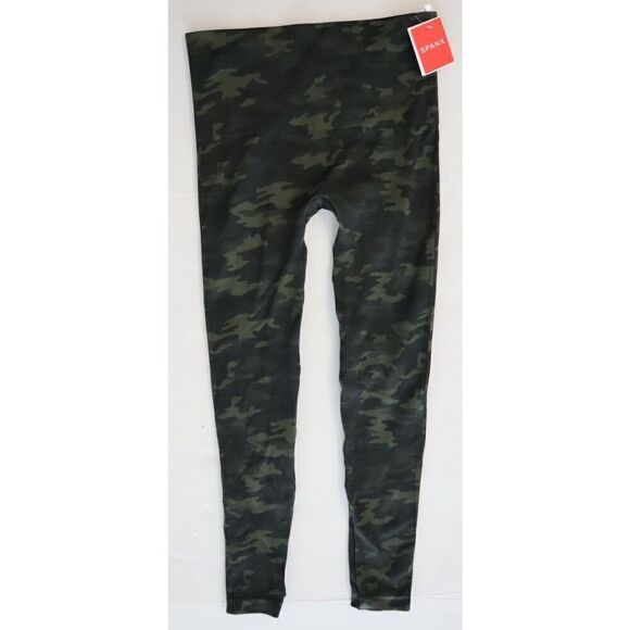 Spanx FL3515 Sz M (6-8) Green Camo Look at Me Now High-Waisted Seamless Leggings - Picture 1 of 8